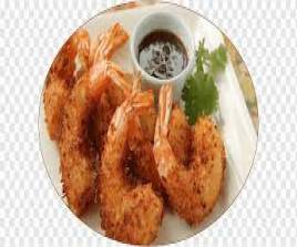 Golden fried prawns